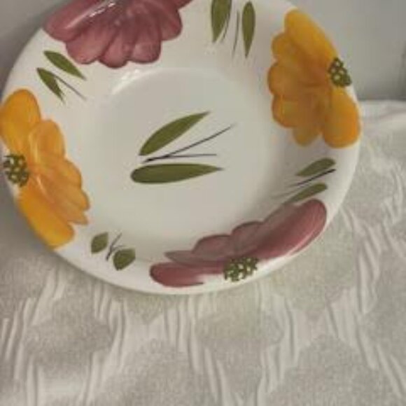 2 Vintage Bowls La Primula Floral Hand Painted Pasta/Fruit Bowls Made In Italy - Picture 8 of 8